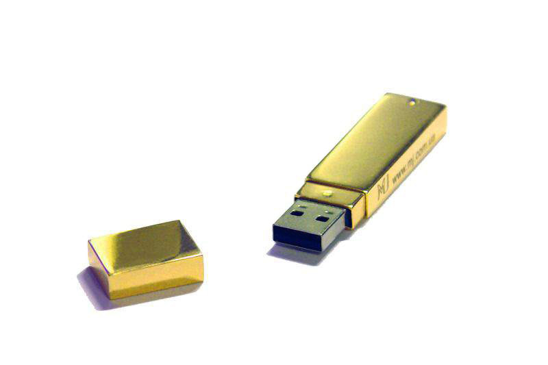 MJ - USB Flash Drive Gentleman Limited Edition - Ingot Gold 999, Bar Gold 24 Carat. Diamond Diode Lamp